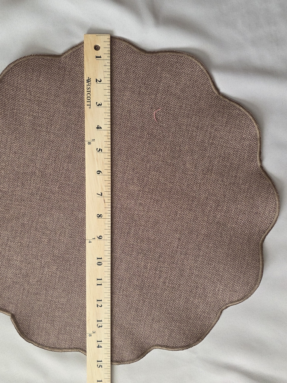 Neutral Taupe Scalloped Placemat - Home Accents